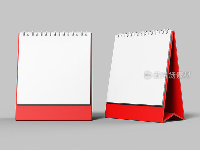 空白桌面日历孤立在白色背景上模拟和打印设计。3 d渲染插图。